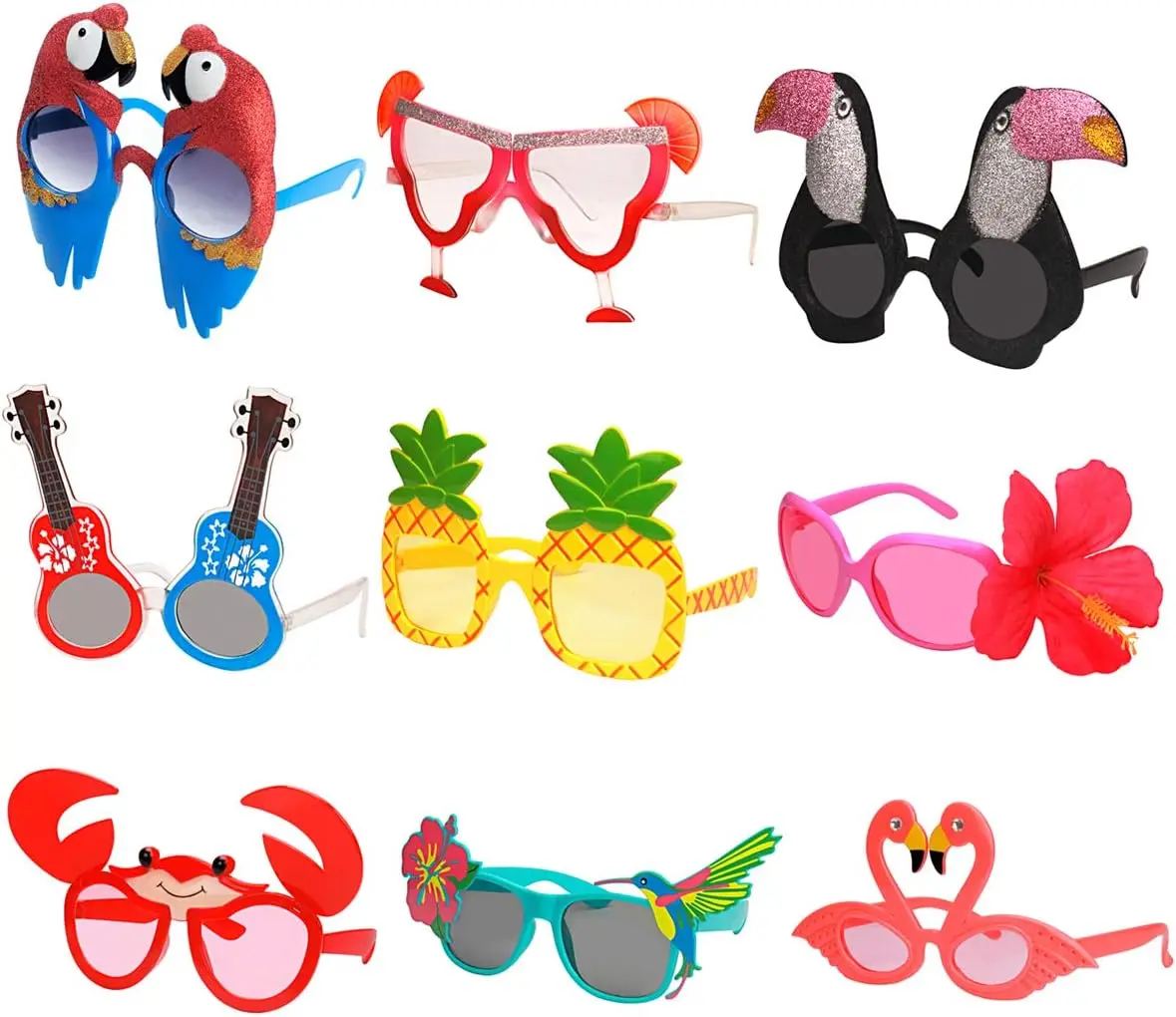Lustiges Hawaii-Brillen-Set, Spaßige Sommer-Party-Requisiten, Hawaii-Strand-Themen-Party, Geburtstagszubehör, Dekoration – Detail 1