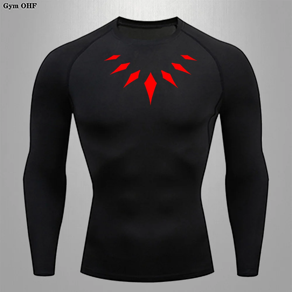 Compression Shirts Of Men Printed Jujitsu Sweatshirt Cycling Long Sleeves Training Sports Fitness  Yoga Quick Dry Tees Baselayer