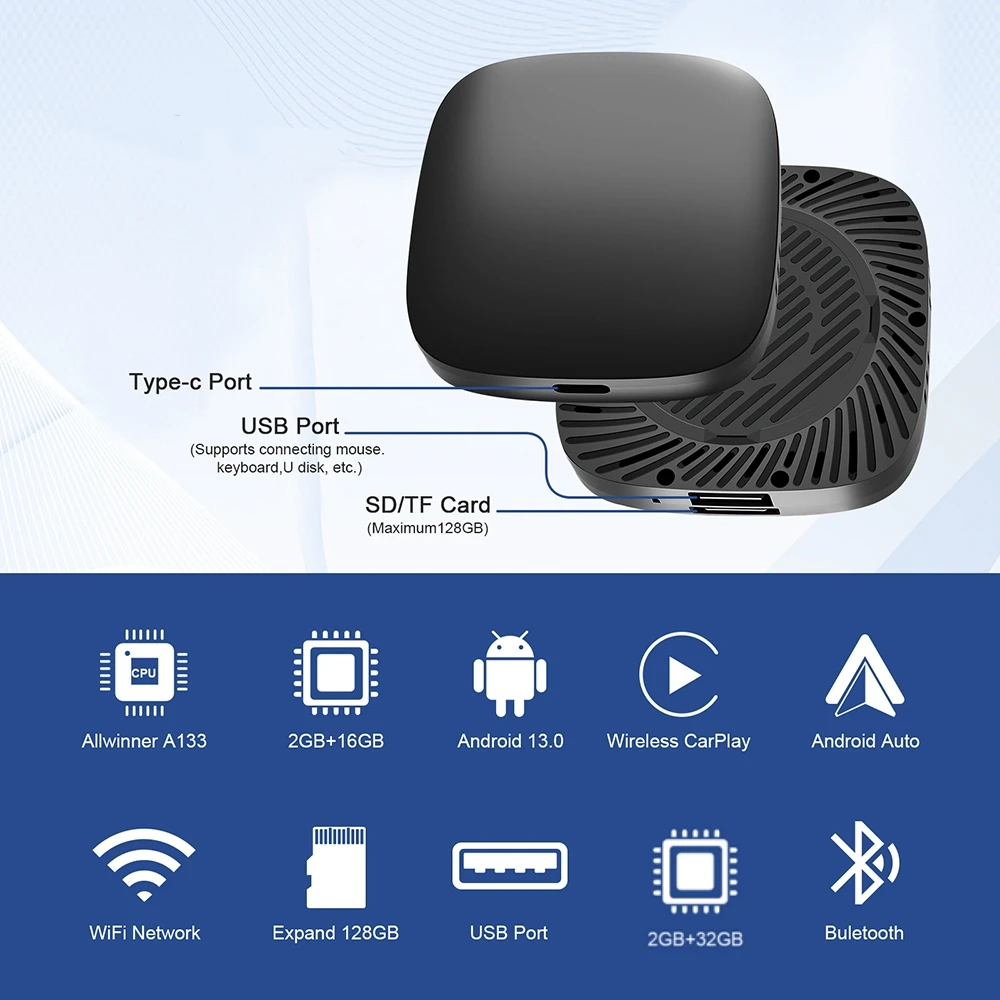 أندرويد 13 Carplay AI Box اللاسلكية أندرويد السيارات صندوق التلفزيون الذكي ليوتيوب Netflix تويوتا مازدا هيونداي هافال جي إم سي فورد MG VW كيا