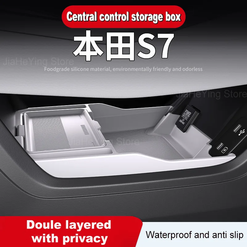 

for Honda S7 2025 Central Control Lower Silicone Storage Box Anti-slip Cup Holder Organizer Interior Decorative Accessories