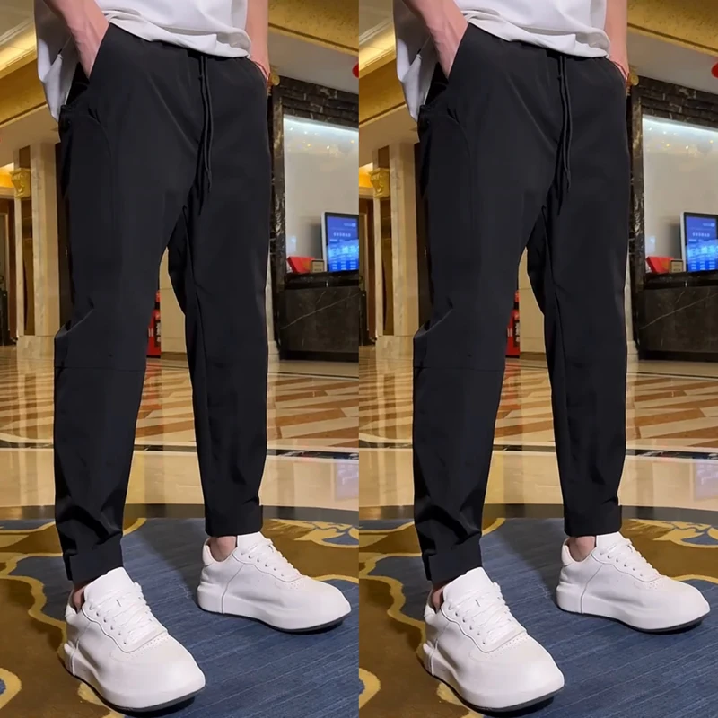 

ACMEOSTUDO Men's Slim Fit Casual Pants Thin Sle Versatile Summer New Arrival Teenagers Faionable Trendy Long Trousers