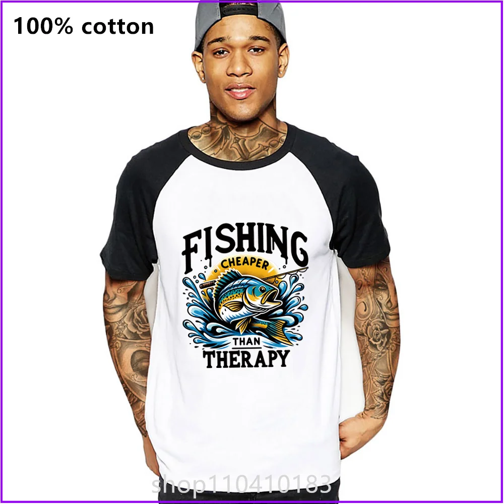 Fishing Cheaper Than Therapy T Shirts For Men'S Women Tshirt T-Shirt Sports Short Clothes Streetwear Gym Plain Wholesale White F