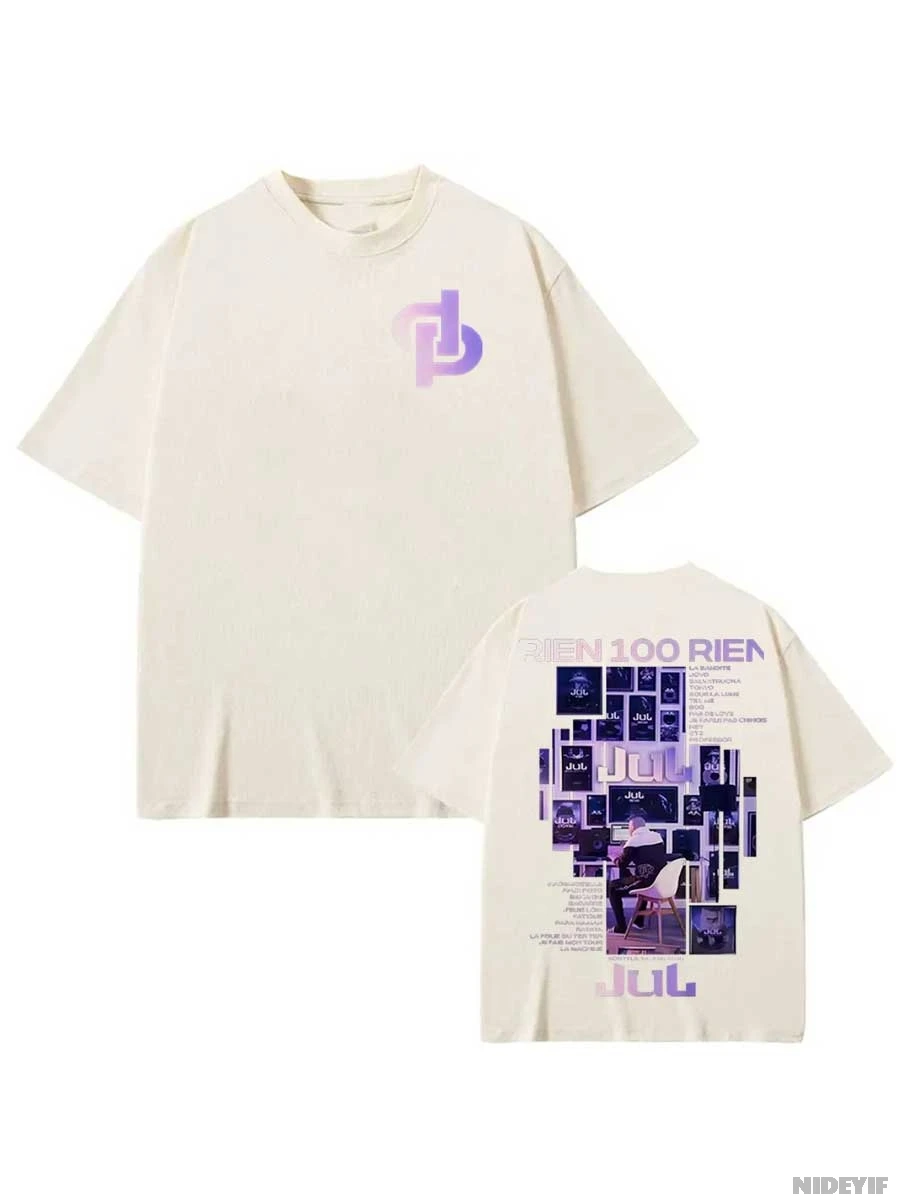

Rapper Jul Tour 2025 T-shirt Men Women Harajuku Hiphop Streetwear 100% Cotton T Shirts Short Sleeve Tops JUL15