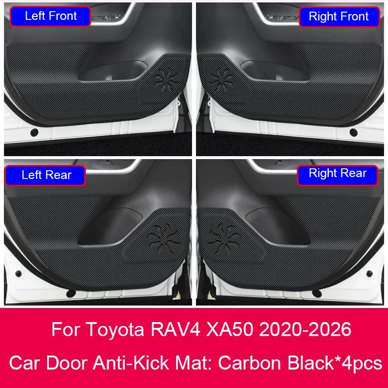 

For Toyota RAV4 XA50 2020-2026 Car B-Pillar Door Anti-Kick Protect Pad PU Leather Trunk Anti-Dirty Scratch Interior Accessories