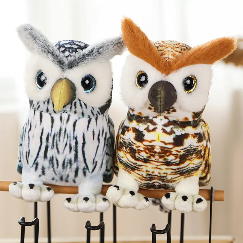 

20cm Simulation Owl Plush Toy Cute Wild Stuffed Animals Owl Figure Plushies Doll Anime Cartoon Soft Kids Toys Home Garden Decor