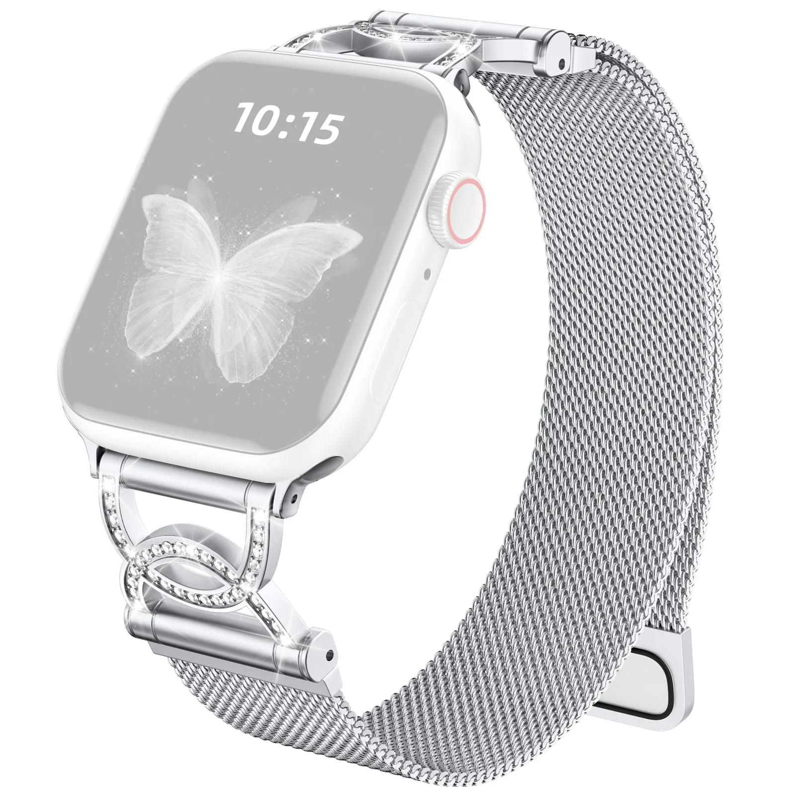 

Watch Band For Apple Watch Series 10 Ultra 9 8 7 SE 6 5 4 3 2 1 46mm 49mm 45mm 44mm 42mm DC-Shape Rhinestones Magnetic Stainless