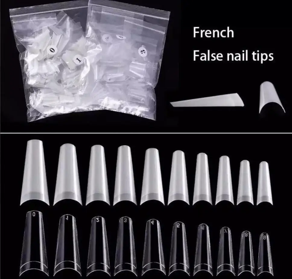 

Coffin Nail Tip 100/500PCS French False Nail Tip for Acrylic Nails ,10 Sizes Long Half Cover Ballerina Nail Tip Fake Nail