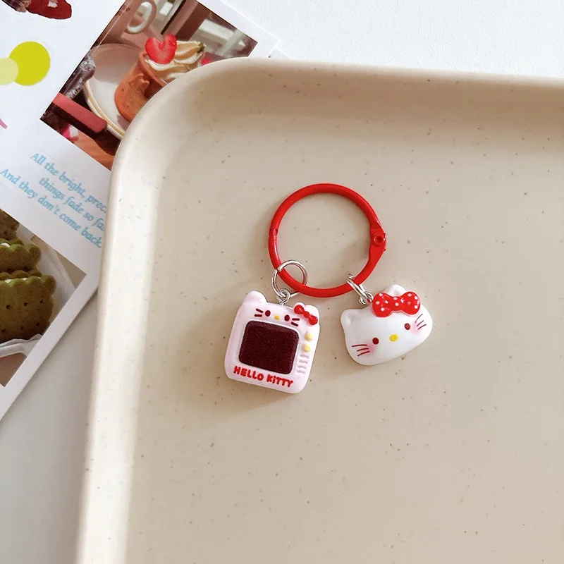 Kawaii Hello Kitty Portachiavi Ciondolo Zaino Accessori Simpatico cartone animato Anime Giocattoli Decorazione desktop Ragazza Studente Regalo all'ingrosso