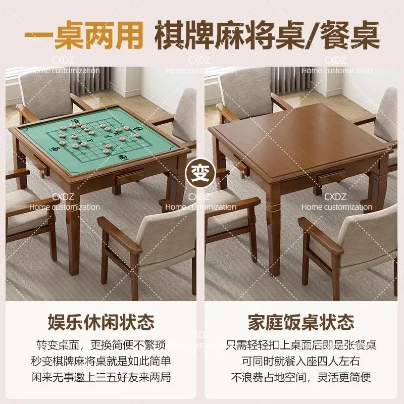Solid Wood Egg Shaped Table Modern Simple Dual Purpose Dining and Poker Table Household Hand Rubbing Chess Game Table