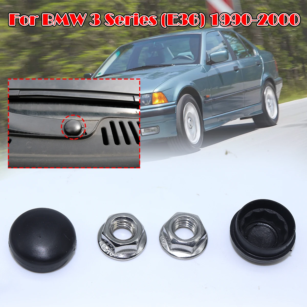 Car Front Windshield Wiper Arm Nut Screw Cap Bolt Rocker Cover For BMW 3 Series E36 1990-2000 316i 318i 320i 325i 325is Replace