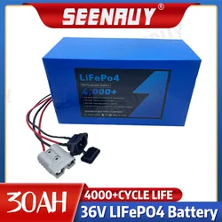 LiFePo4 36V 30Ah Lithium Battery with 30A BMS for 1500W Motor Electric Motorcycle Go Cart+5A Charger