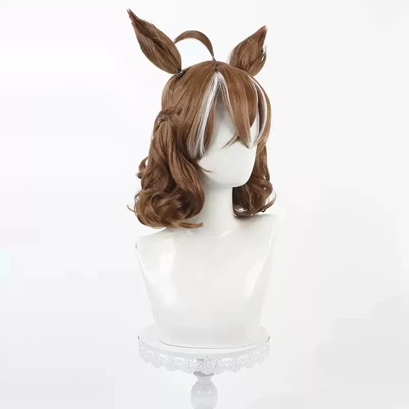 Anime Pretty Derby Beginning of New Era Uma Musume Jungle Pocket Cosplay Wig with Ears Tails Heat Resistant Synthetic Hair
