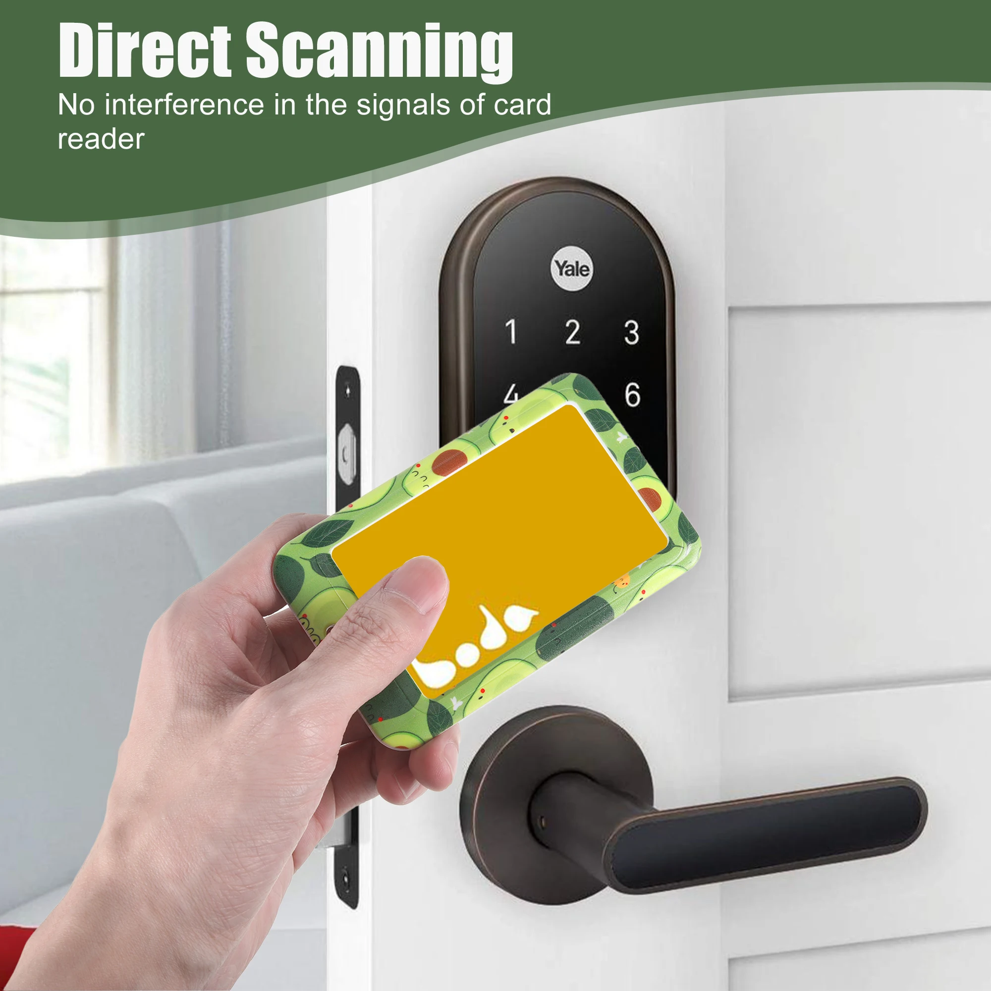 Green Stable Fixation Card Holder – Delicate Pattern And Non-sliding Work ID Card Holder Cartoon