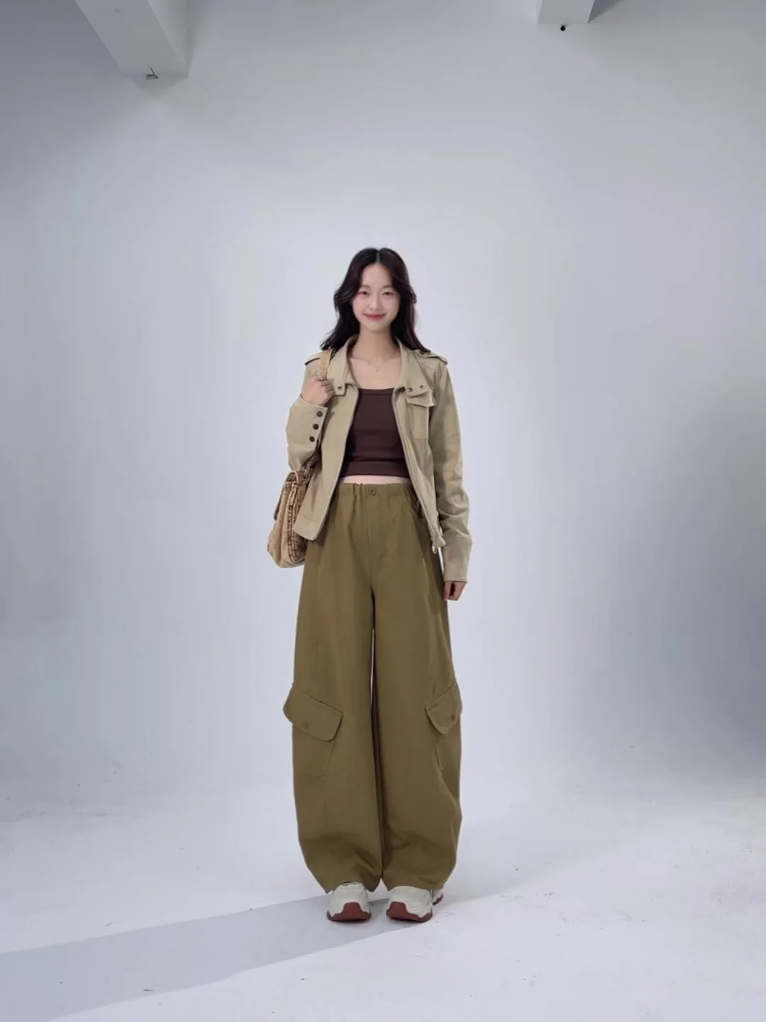 Korean Style Wide-leg Pants for Pregnant Women Spring High-waisted Drawstring Loose Fashion Wide-leg Maternity Workwear Trousers