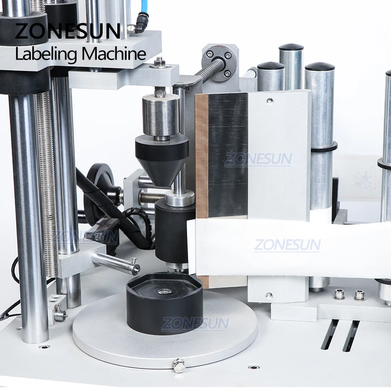 ZONESUN ZS-TB300W Hexagonal Jar Rotary Commercial Semi Automatic Sticker Labeling Machine For Square Cosmetics Glass Bottles