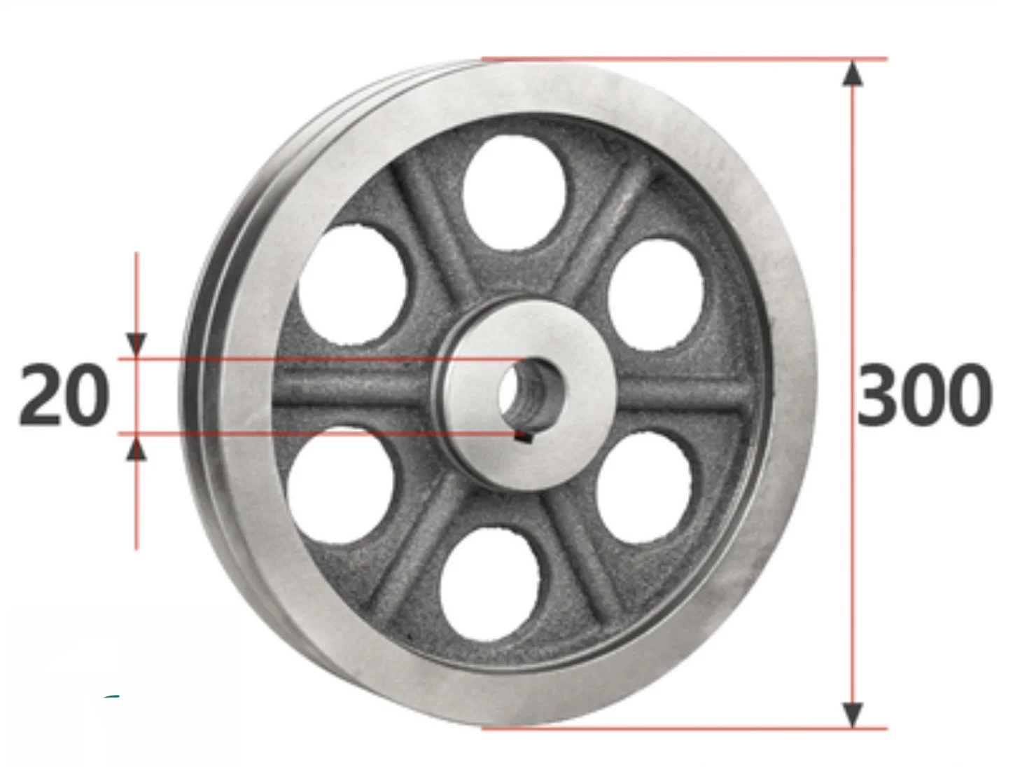 

OD:300mm 2B-Item National Standard Belt Pulley Double-Groove Hollow Cast Iron Motor Wheel Diesel Engine V-belt Pulley