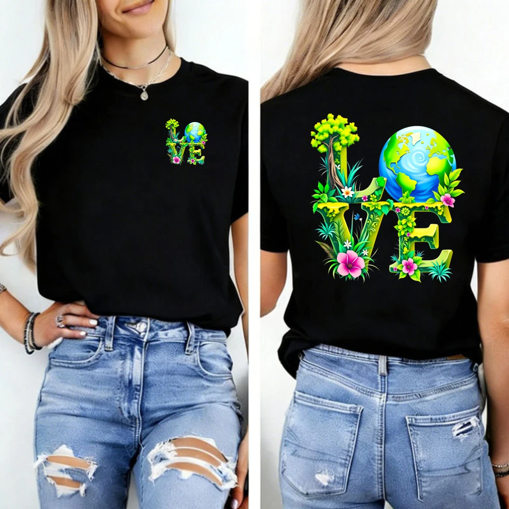 Save The Earth Love Tee Day Awareness Environmental Shirt Gift for Nature Lover Mother Earth Tee Climate Change Tops Harajuku