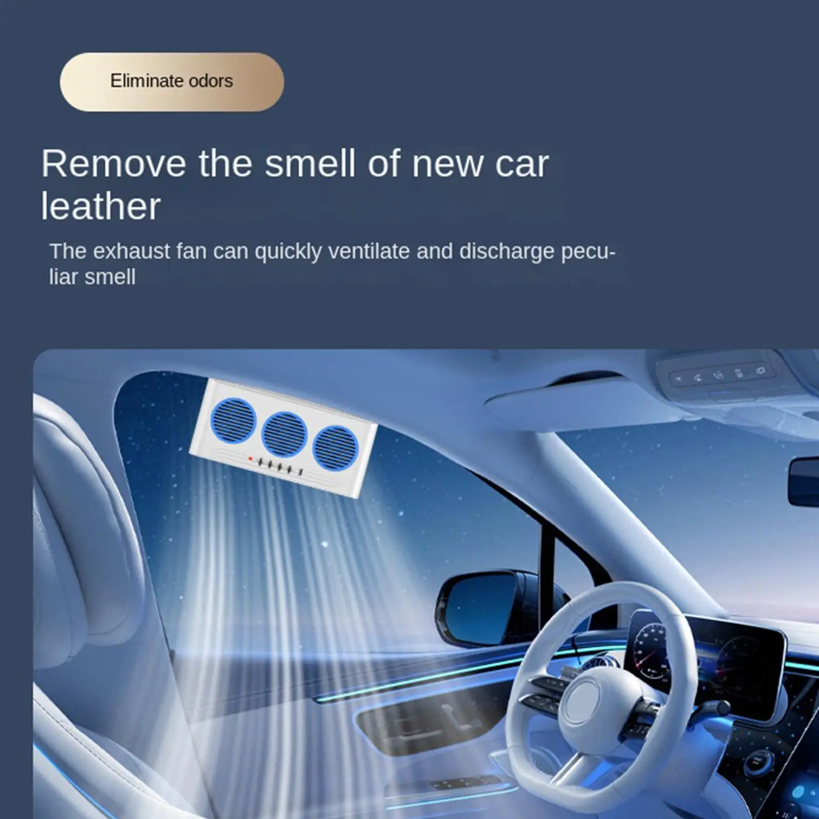 

Портативный автомобильный вентилятор-охладитель с 3 воздуховыми выходами для вентиляции салона автомобиля летом и очистки воздуха