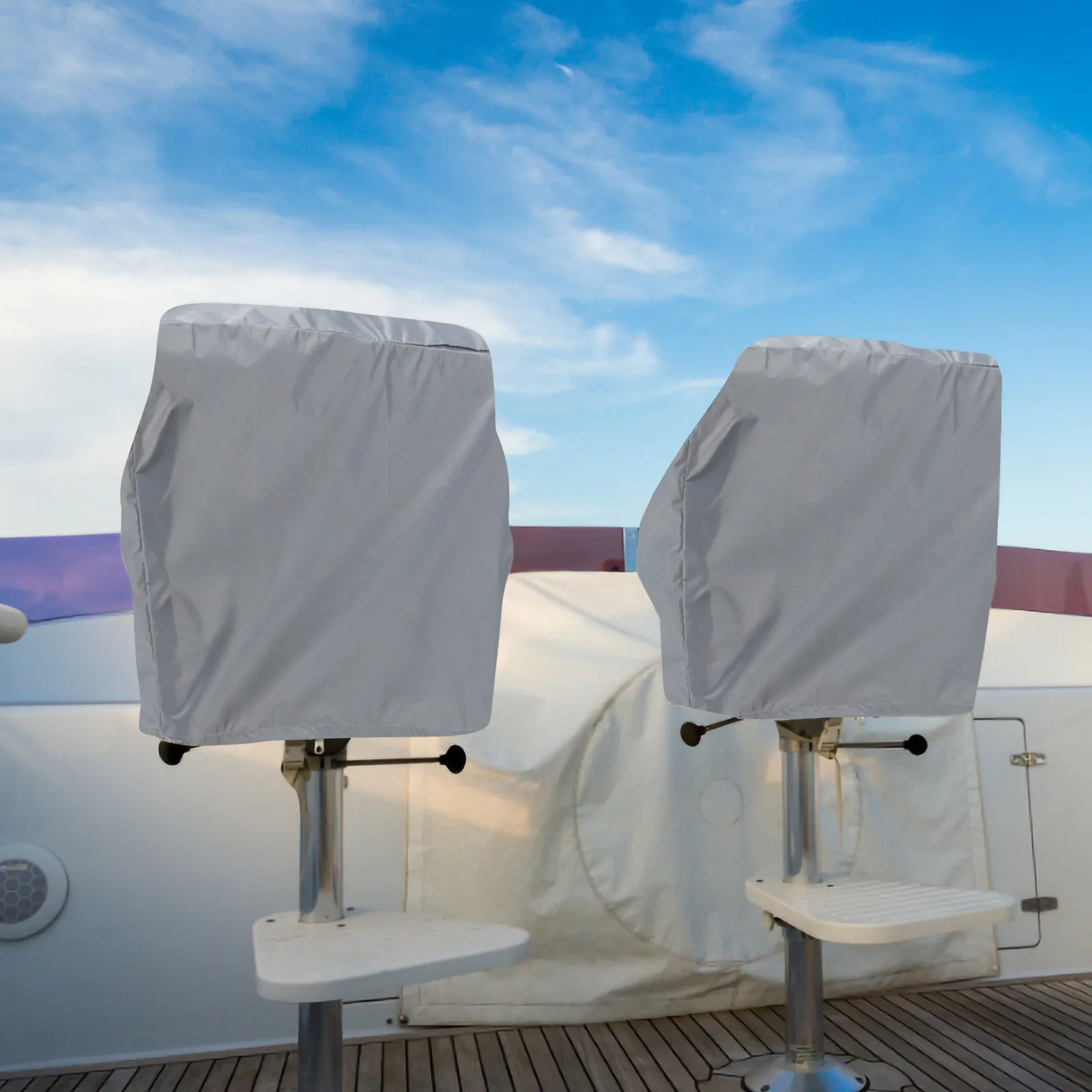 Boat Seat Cover Waterproof Silver-Coated Oxford Fabric Easy Install Remove Machine Washable Marine Grade Protection Folding