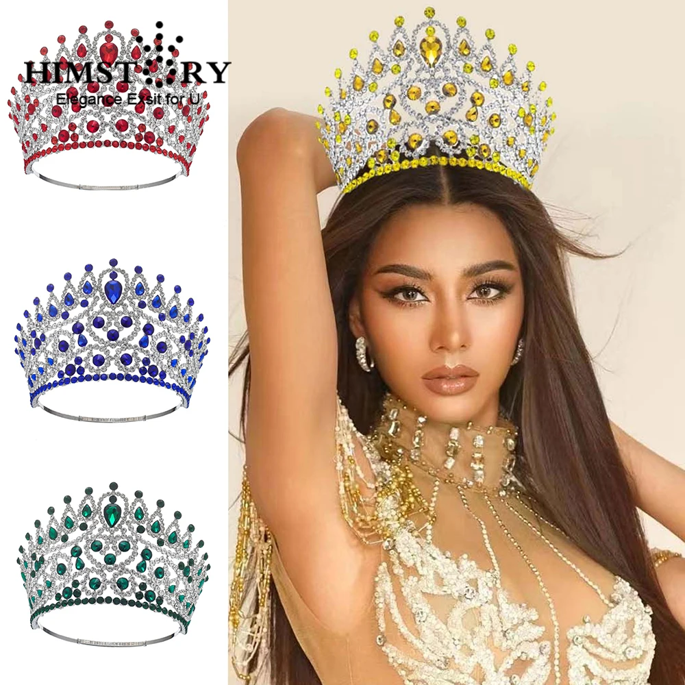 Wedding Pageant Hair Accessories Women Crystal Rhinestone Diadem Big Tiaras Bride Crowns Princess Queen Head Jewelry