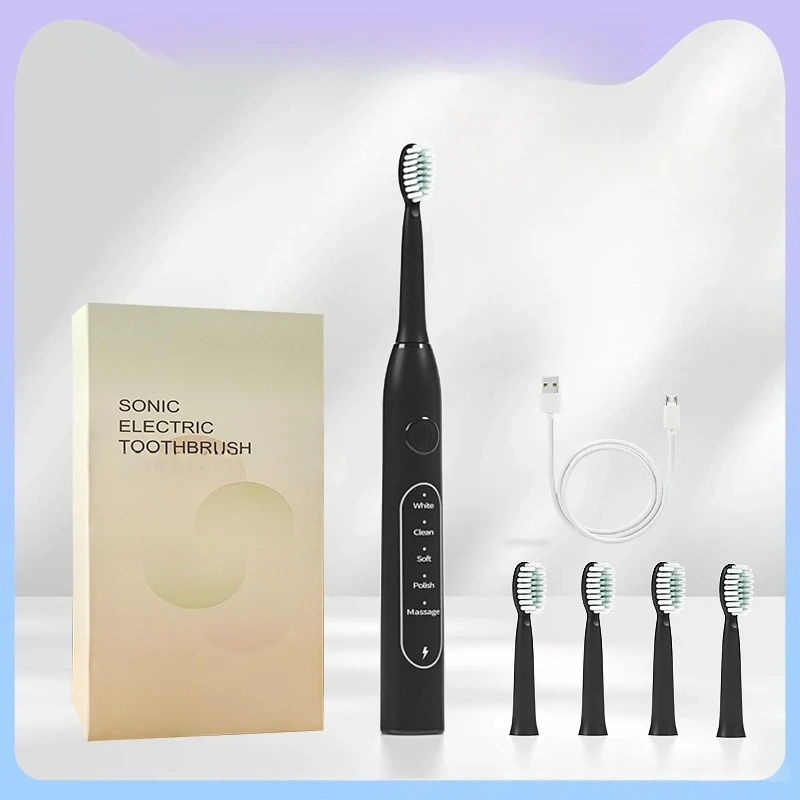 Smart Electric Toothbrush, Adult Portable Toothbrush, Soft-bristled Sonic Electric Toothbrush, Rechargeable Electric Toothbrush