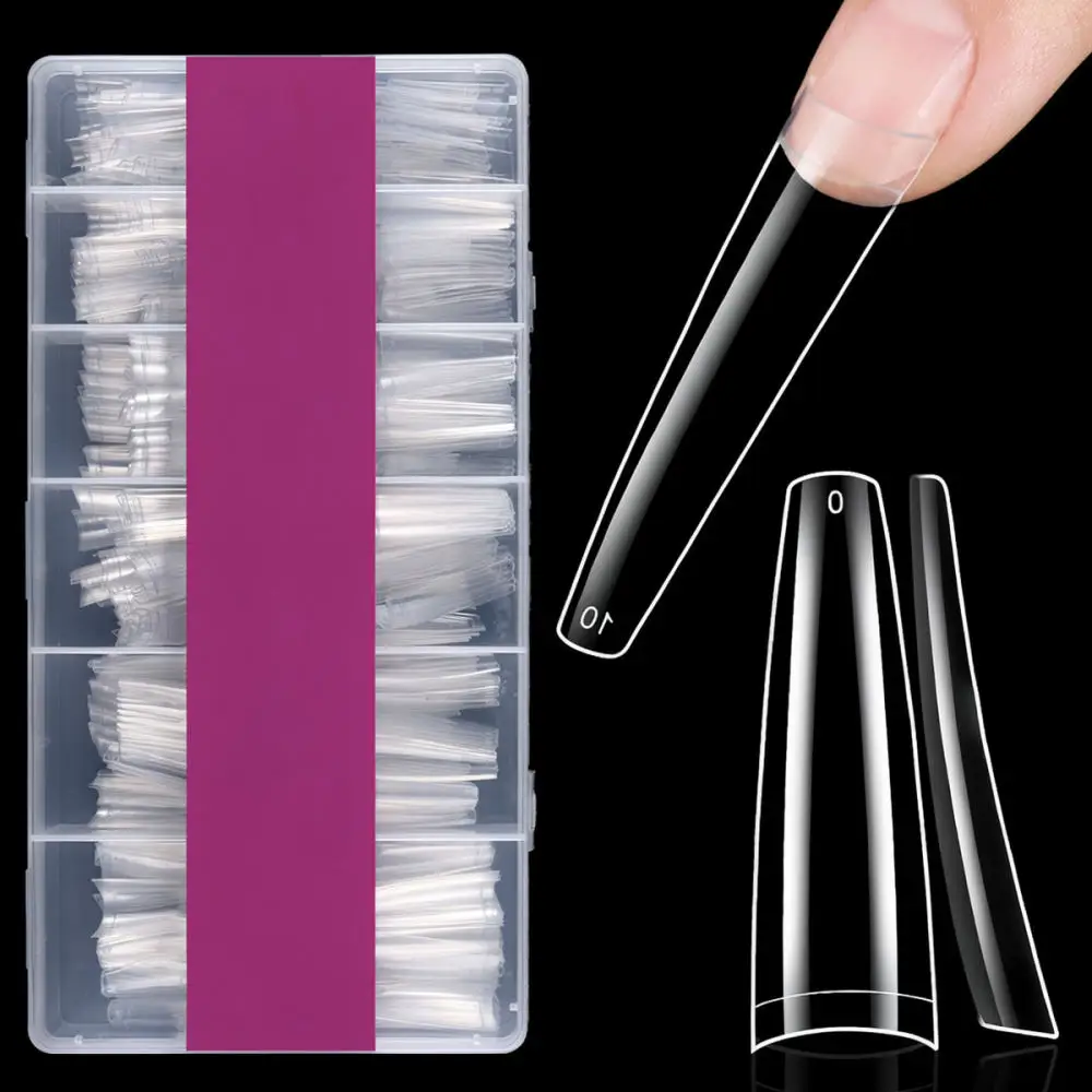 Transparent Long Ballerina False Nails Full Cover Tips For Nail Extension Manicure Tool Beauty Salon Accessories