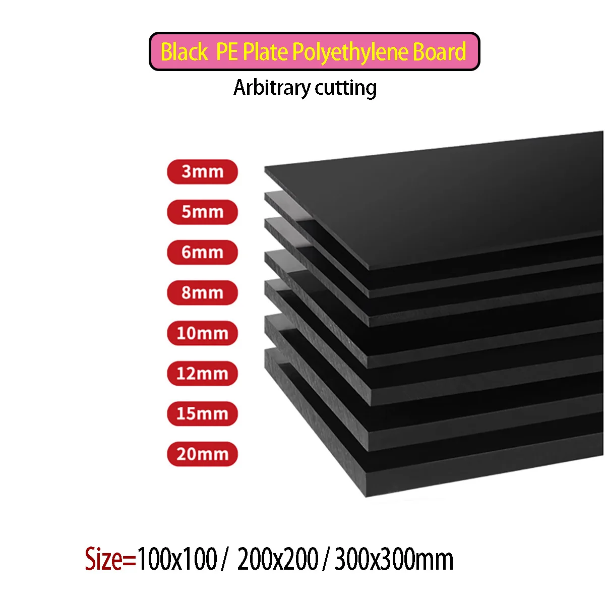 

Thick 1mm-30mm Black HDPE Board, Wear-Resistant PE Board, Polyethylene Insulation Plastic Gasket, Cutting Carving And Processing