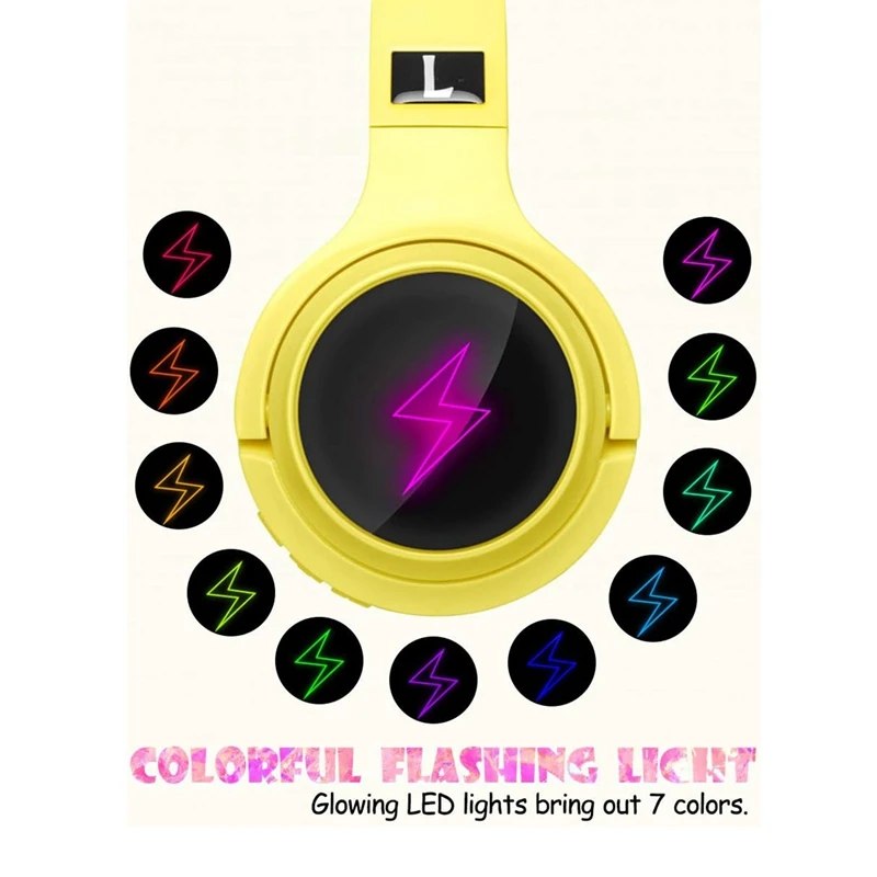 Headphone anak, headphone Bluetooth tanpa kabel dengan mikrofon, untuk PC, Laptop, tablet