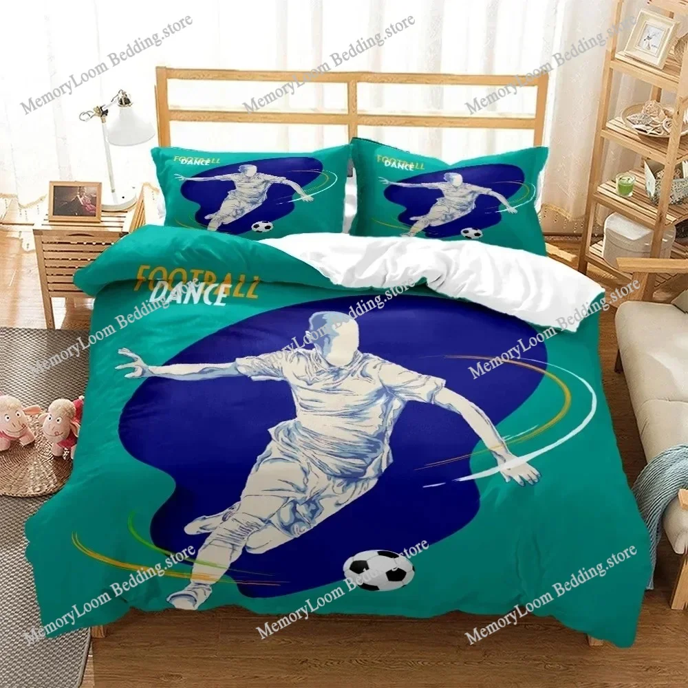 

3D Football Duvet Cover Soccer Football Digital Print Polyester Bedding Sets Child Kids Covers Boys Bed Linen Set Teens