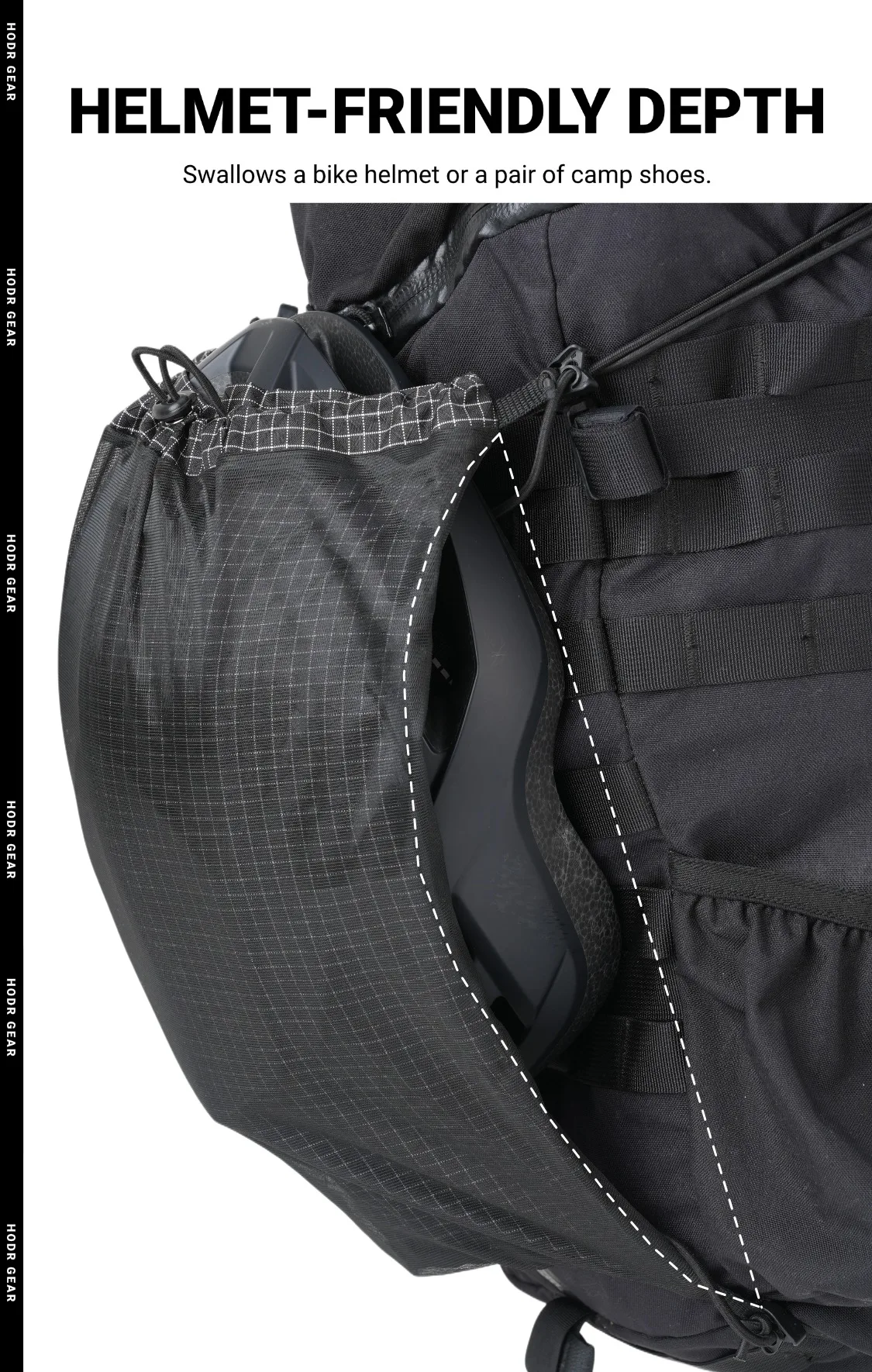 [HODRGEAR] Modularer Känguru-Rucksack Erweiterung 6L Ultraleicht 58g Gridstop für Wandern Trekking UL Gear Beaver Tail – Detail 11