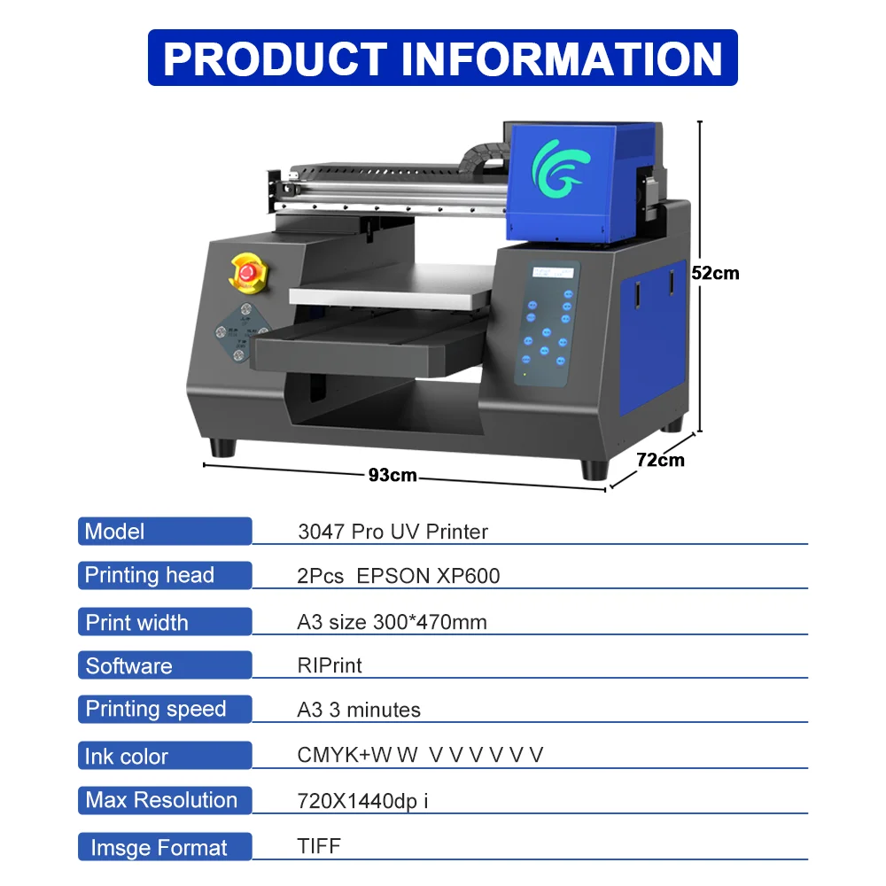 A3 UV Printer For Epson Dual XP600 Print Heads UV DTF Printing Machine UV Flatbed Printer For Acrylic Wood Bottle impresora uv