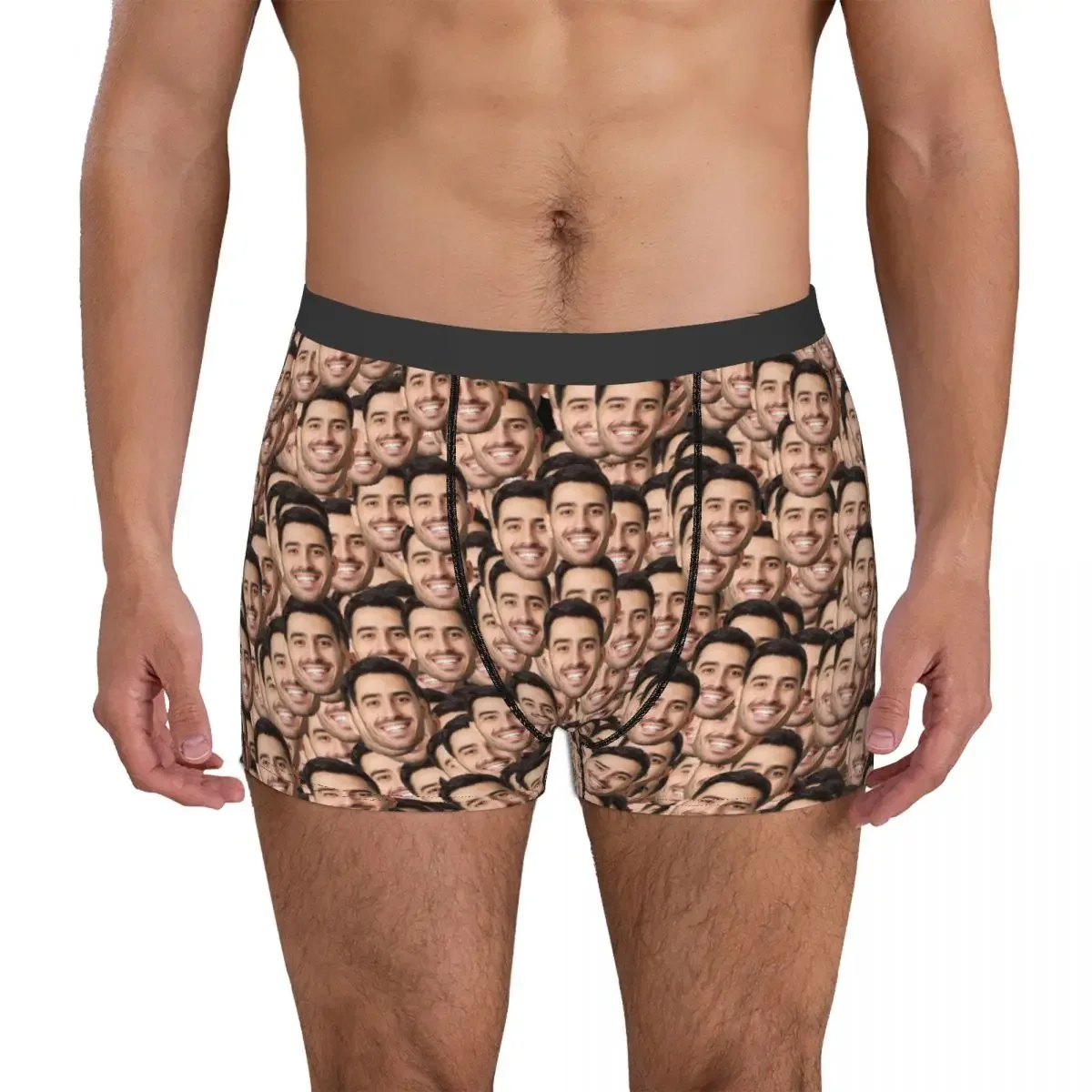 عيد الحب رجل مخصص شخصية الوجه صور الملاكم السراويل سراويل ملابس داخلية جيدة التهوية الفكاهة السروال الطويل
