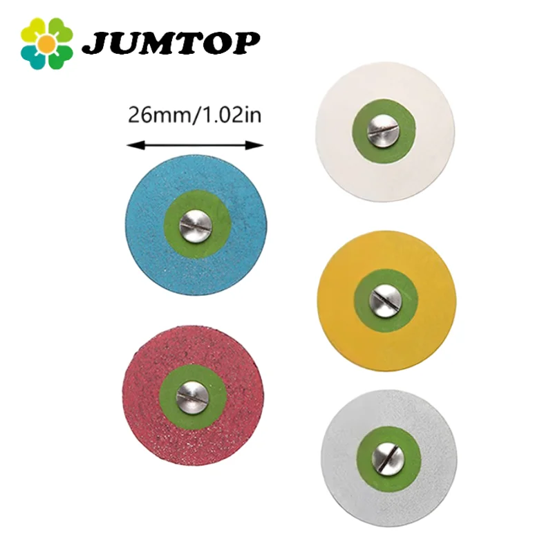 

JUMTOP Dental Rubber Diamond Polish for Zirconia Porcelain PFM Emaxs Dental Lab Polisher Wheel Disc