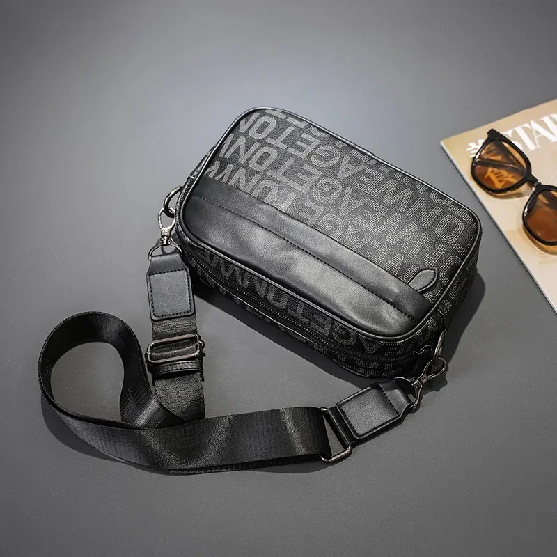 رسالة مطبوعة حقائب كروسبودي الرجال موضة جديدة الكتف حقيبة ساعي الرجال حقائب كروسبودي الحقائب مربع حقيبة رافعة حقائب اليد الذكور #3