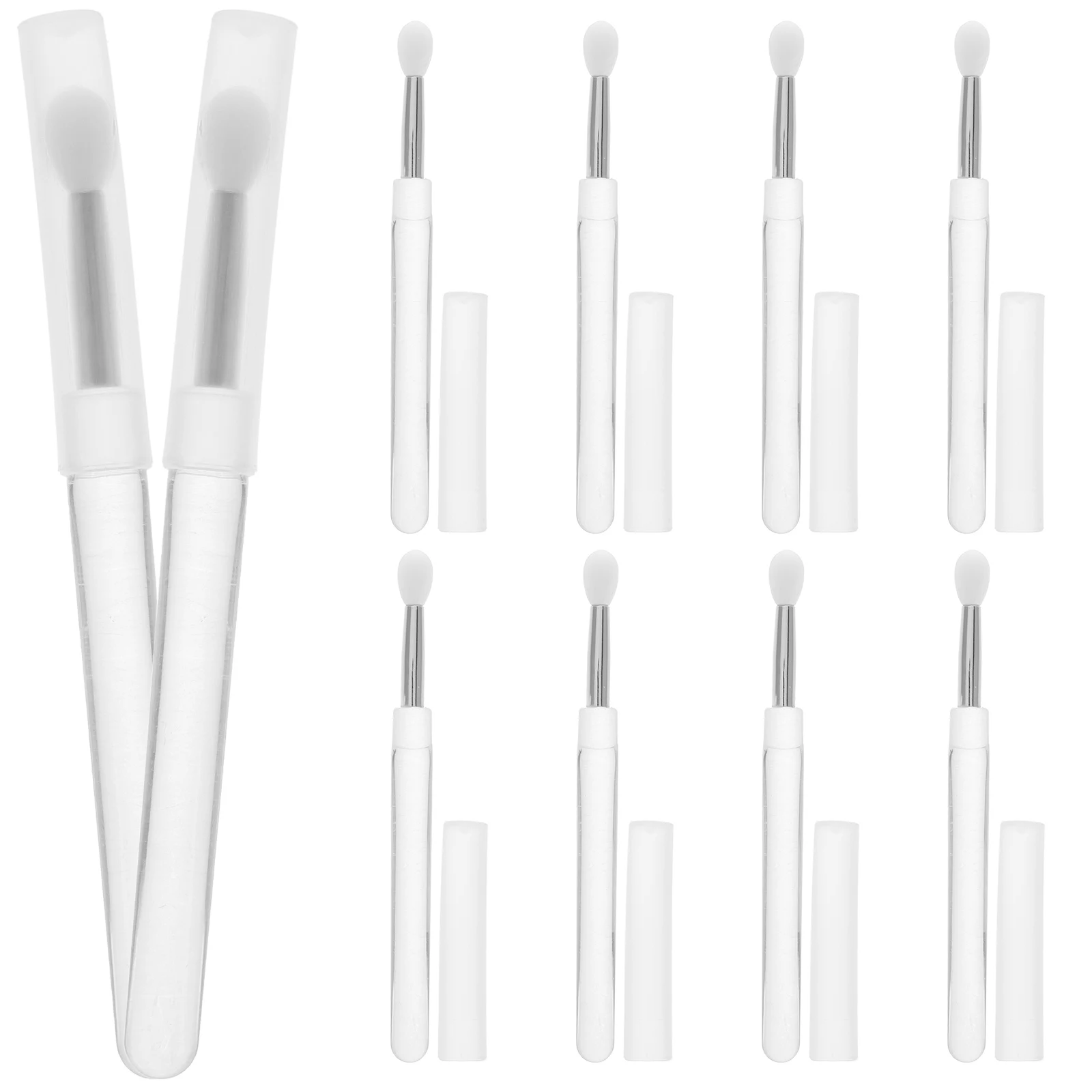 

10 Pcs Lip Brush Set Gloss Tubes with Wand Scrub Exfoliator Brushes Balm Silicone Applicator Wands Mask