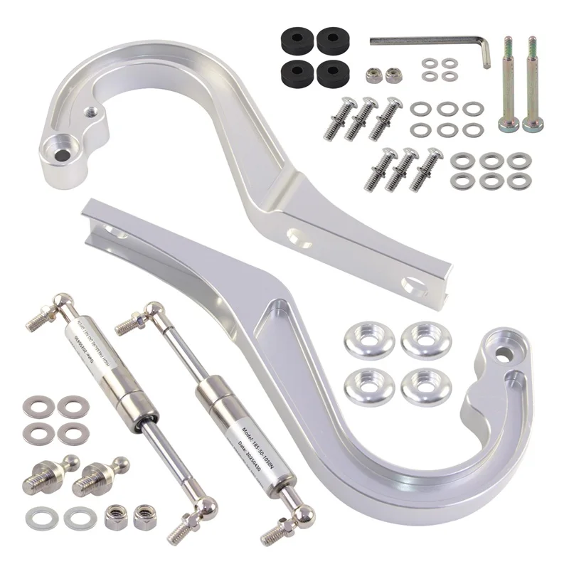 Aluminum Hood Hinge Left+Right Billet Kit For 1967-1969 Chevrolet Camaro Trunk CNC L6V8 3.8L 7.0L Engine Silver/Black