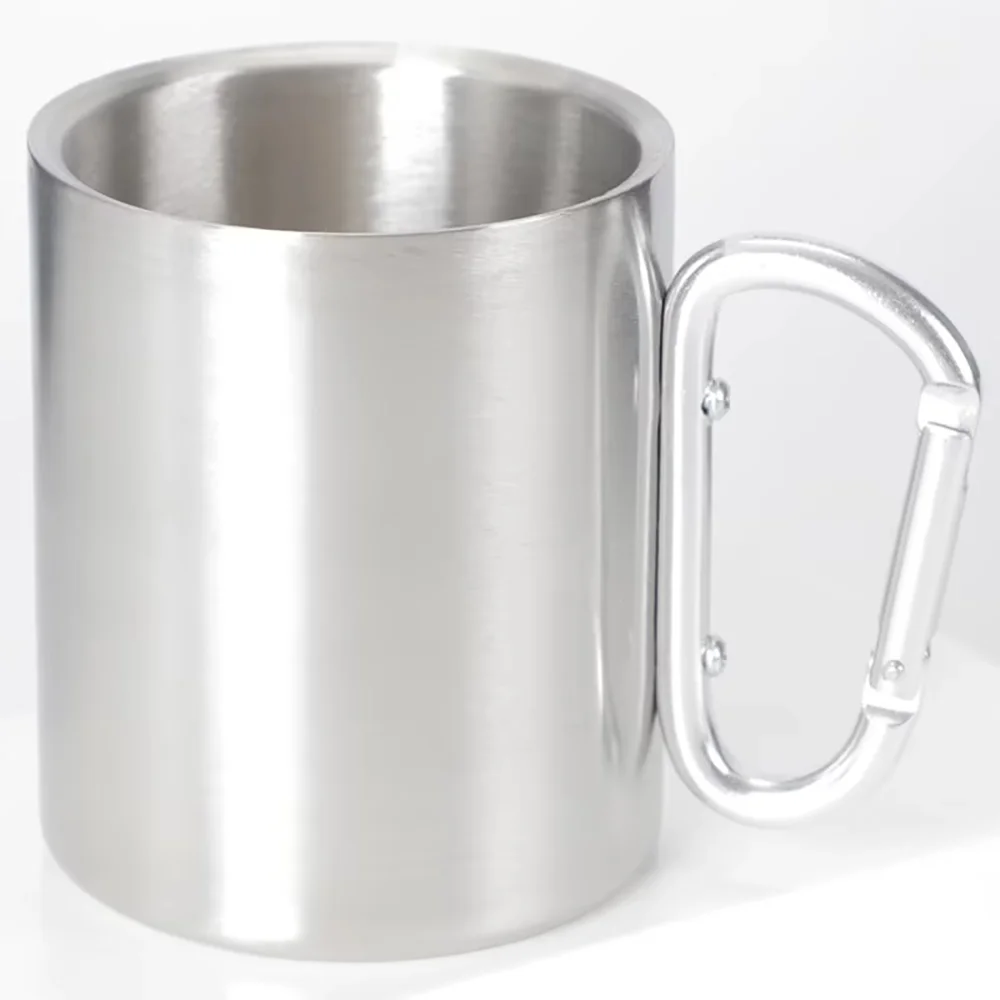 Outdoor-Camping-Reisebecher aus Edelstahl mit Karabinerhaken-Griff, Picknick-Wasserbecher, Outdoor-Reise-Wanderbecher, tragbarer Becher – Detail 13