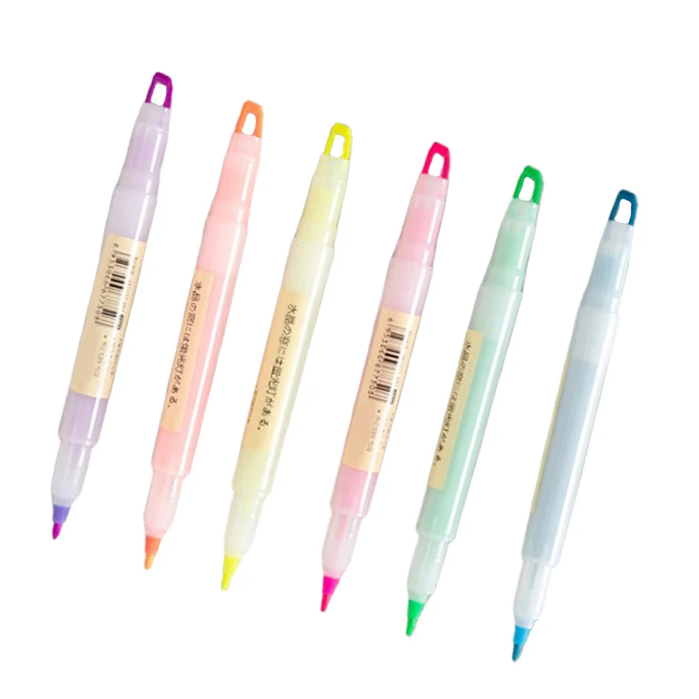 

6 PCS Highlighters Set Pen Marker Viewing Window Fluorescent Pens Markers Student