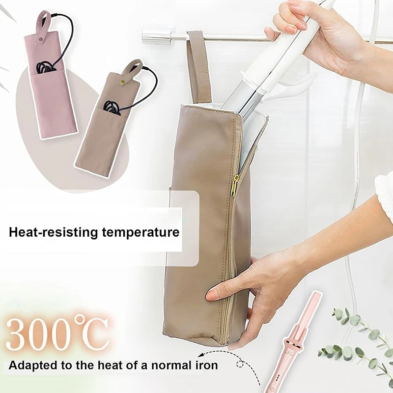 

Hot Iron Holder,Hair Curling Holder Mat With Zipper,Heat Resistant Travel Bag For Curling Iron,Lightweight Portable Hair Straigh