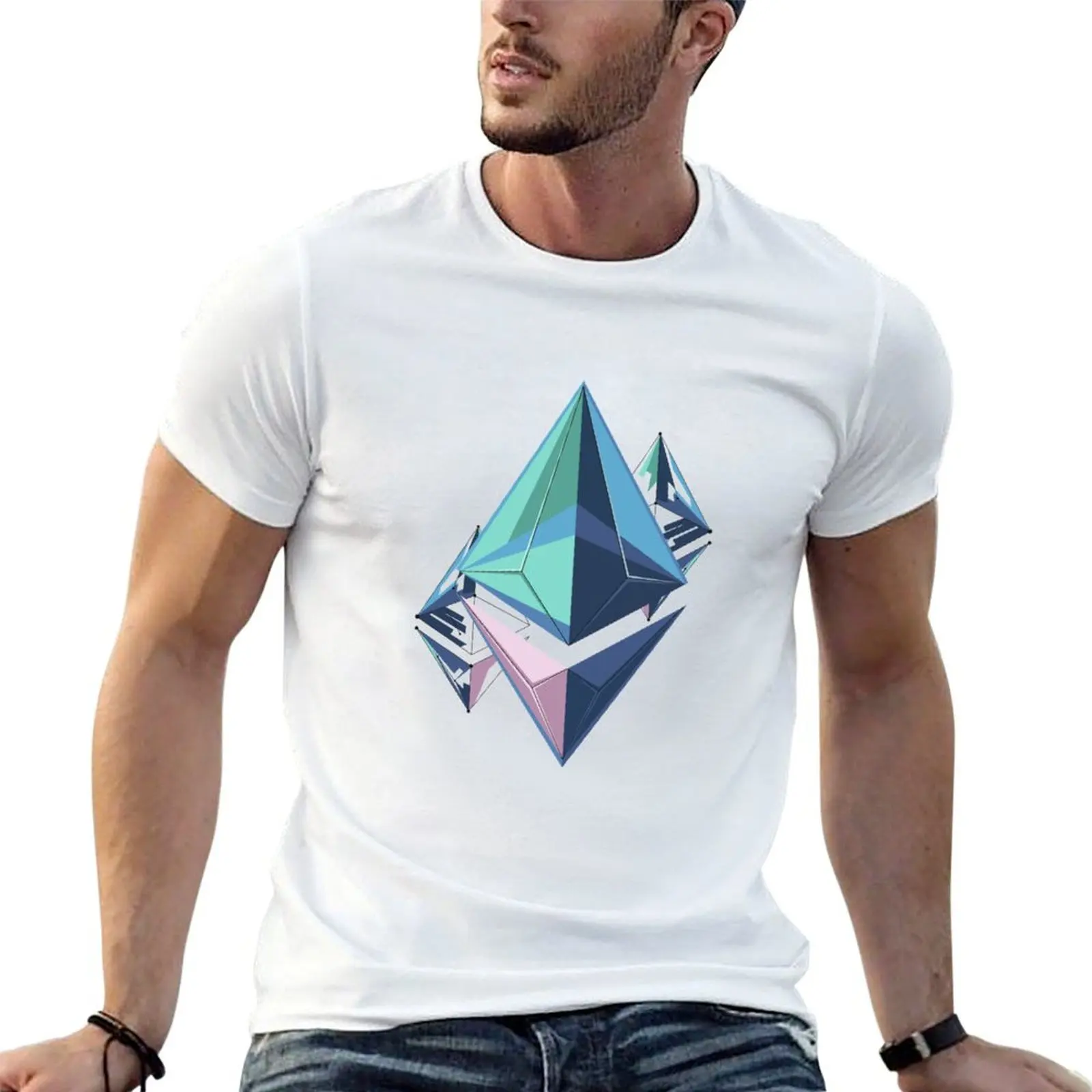 T-shirt Ethereum Design avec impression d'art au trait simple