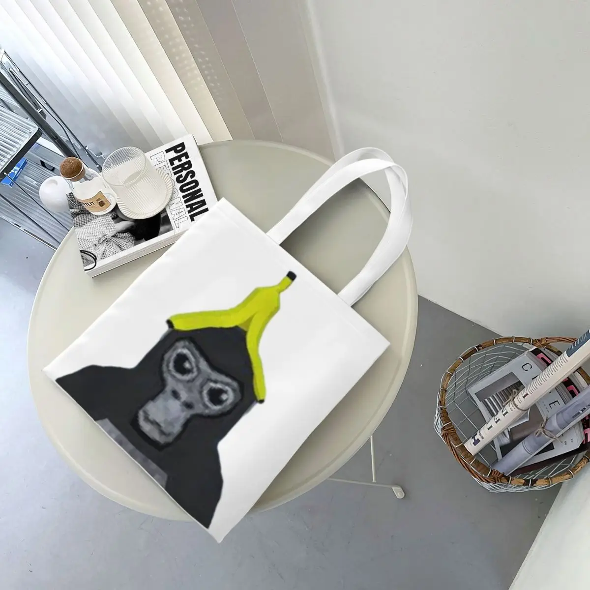 

Gorilla Tag Обезьяна с бананом Сумки для покупок Холщовая большая сумка Многоразовая женская сумка через плечо Дорожная сумка