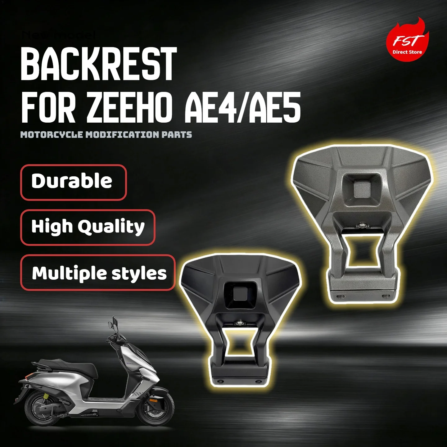 For ZEEHO AE4 / AE5 Electric Scooter Aluminum Alloy Rear Backrest Modification Parts