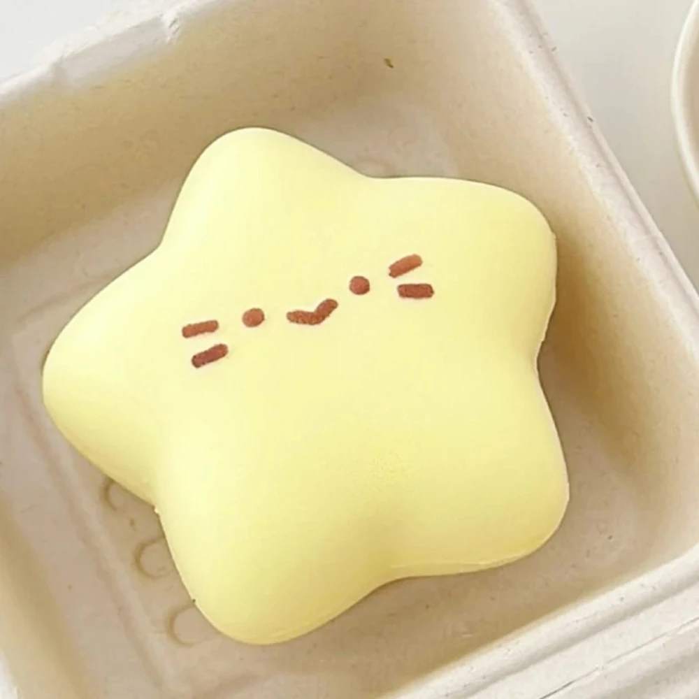 Lucky Star Puffy Squishy Stress Relief Slow Rising Squeeze Fidget Toys Squeeze Taba Squishy for Kids Adult Birthday Party Gift