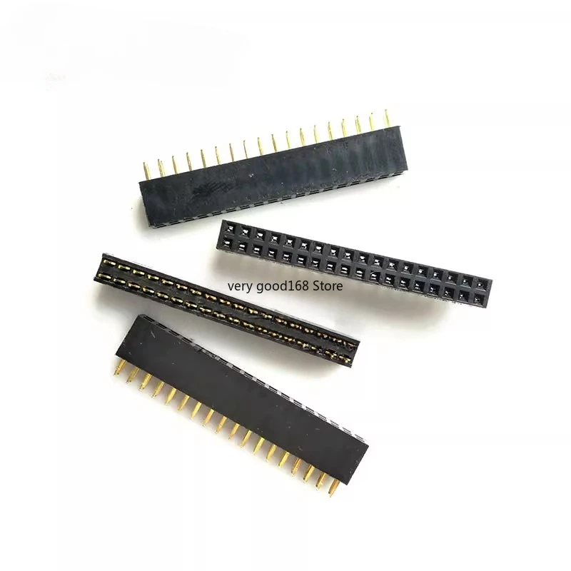 10PCS 2.54mm 2X2/3/4/5/6/8/10/12/13/15/20/40 Pin Double Row Straight Needle PCB Strip Connector 2.54 Female Header Socke