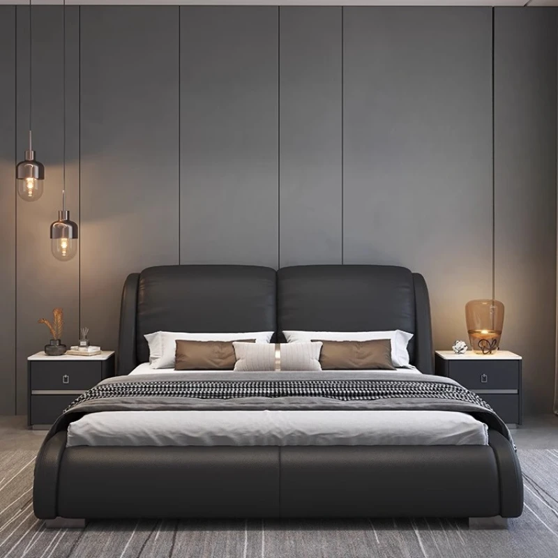 

Modern Italian Type Bed Minimalist Double Bedroom Girls Bed Luxury Platform Recamaras Matrimoniales Completas Muebles Furnitures