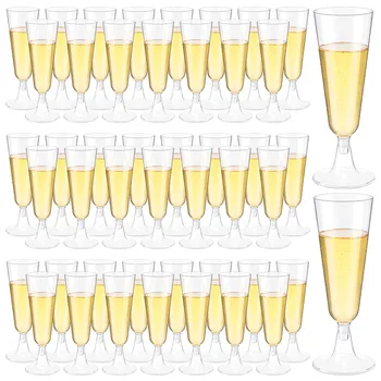 25 個 150 ミリリットル使い捨てカップスパークリングシャンパンバーカッププラスチックシャンパンフルートクリア乾杯グラス結婚式パーティー用