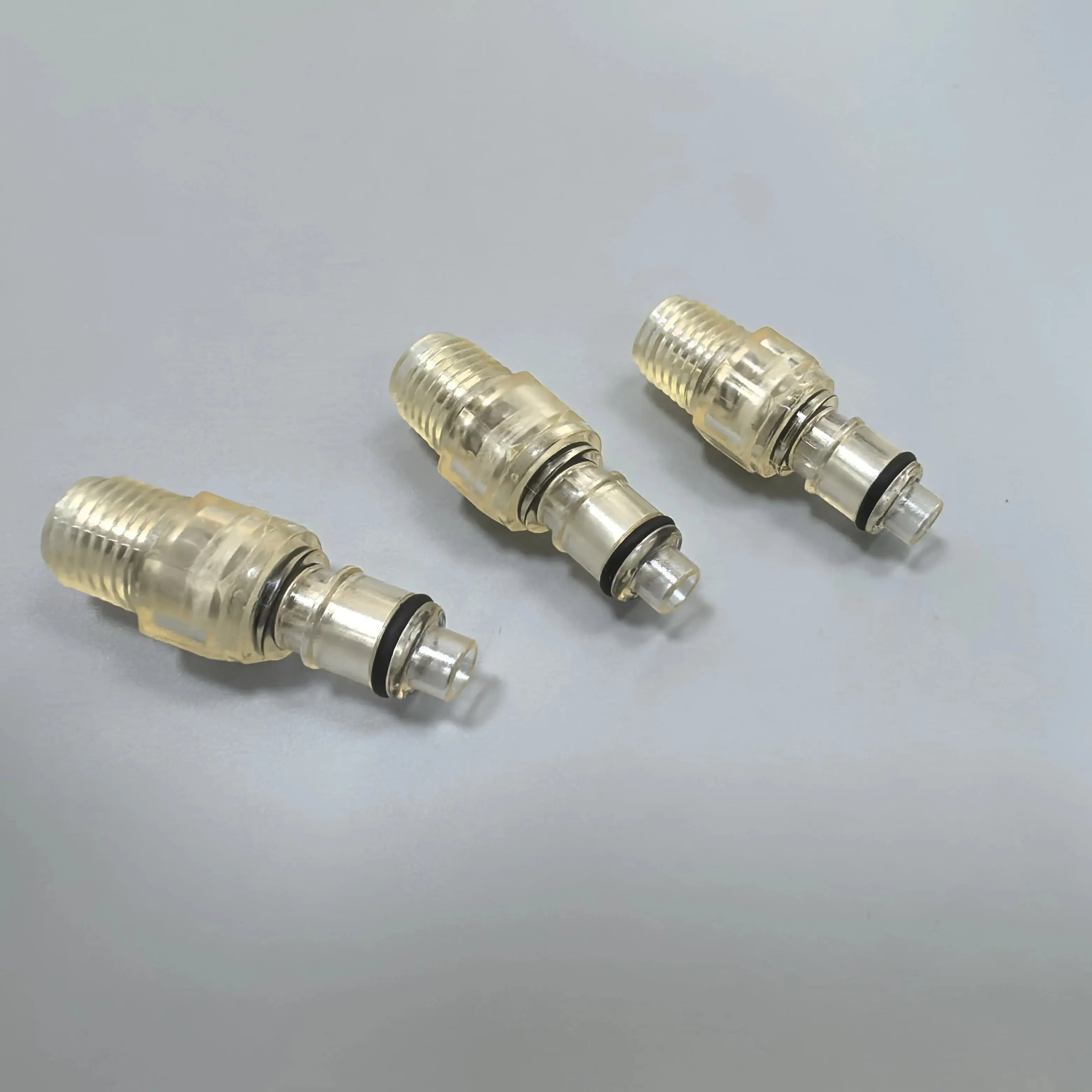 Quick Plug Connector With Shut-off Valve Polysulfone Material With External Thread 1/4NPT Resistant To High Temperature