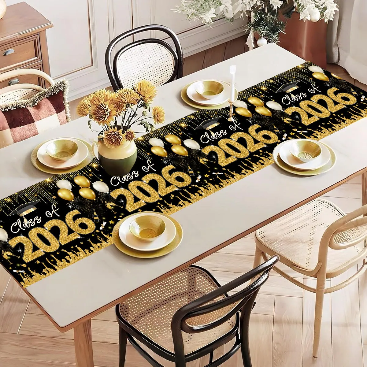 Class of 2026 Table Runner Happy Graduation Table Cover Congrats Grad Table Decor Kitchen Dining Home Decor Graduation Party