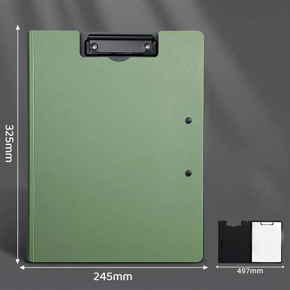 Portapapeles con abrazadera de archivo de almacenamiento, carpeta impermeable, A4, cubierta de archivo, estuche organizador para profesores de escuela de oficina, plegable