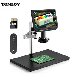 Tomov Microscopio digitale 4K per saldatura TM4K Flex Arm 2000X HDMI Microscopio riparazione elettronica 8 